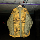 Antique Safari Linen Quilted Fishtail Parka