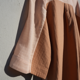 Seersucker detailing mix cotton and waffle linen shirt