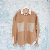 Linen, Merino Wool & Cotton Cashmere Blend Panel Shirt