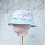 French Linen Stripe Panel Bucket Hat