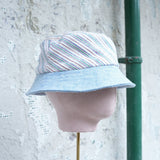 French Linen Stripe Panel Bucket Hat