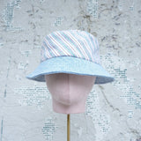 French Linen Stripe Panel Bucket Hat